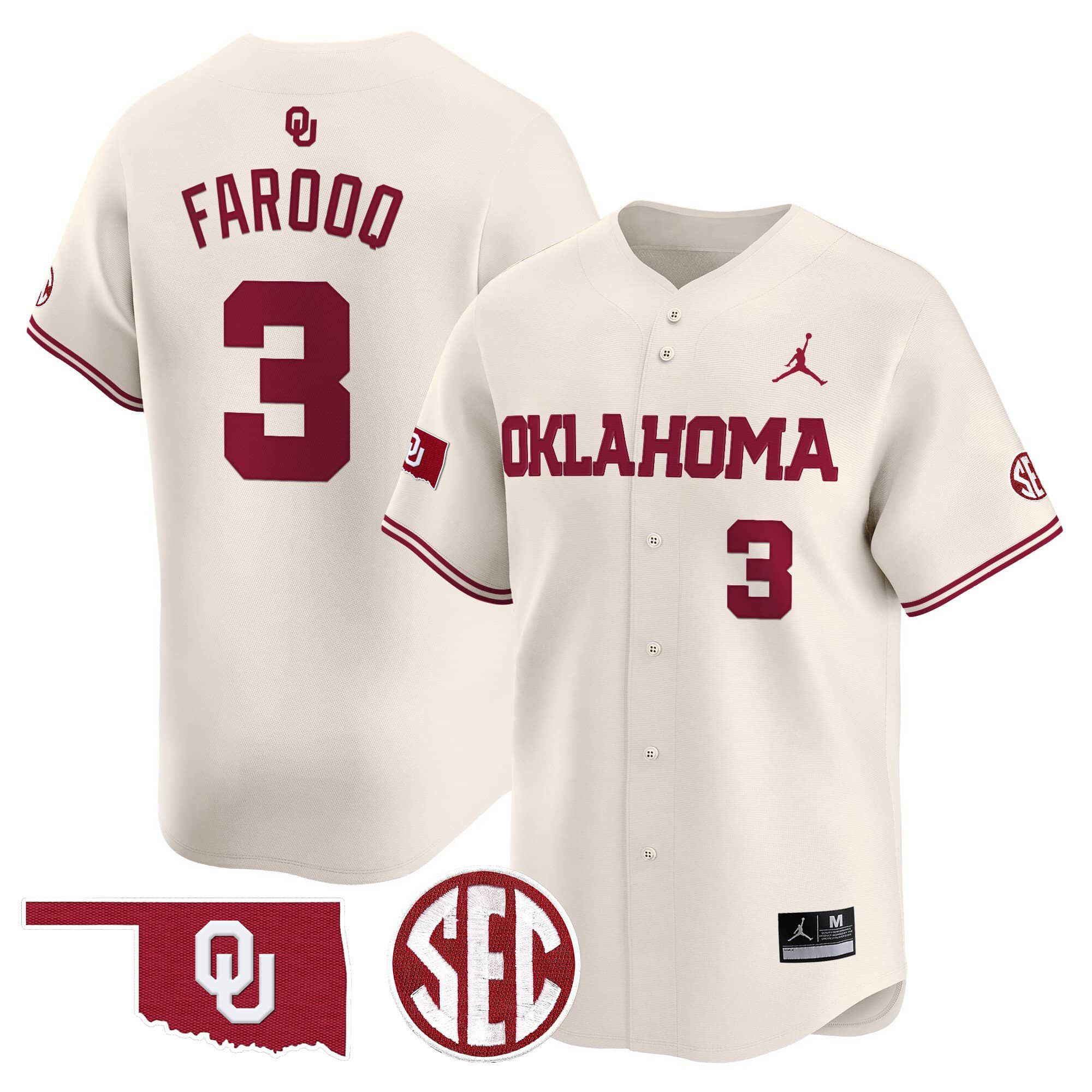 Men Oklahoma Sooners #3 Farooq Cream 2024 Vapor Premier Limited NCAA Jersey